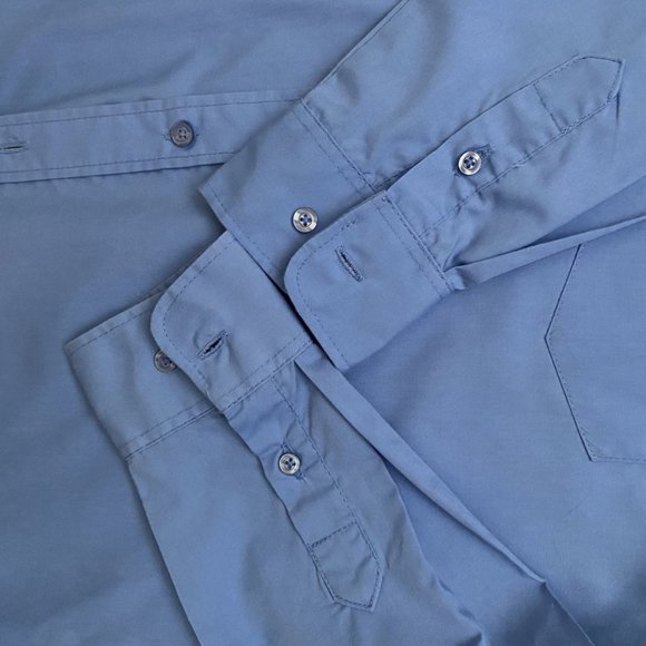 Blue Izod button down dress shirt size 18 regular - Picture 6 of 8